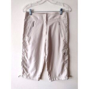 Grand Slam Capri Golf Pants Womens 4 Beige Cropped Athletic Wicking Flat Front